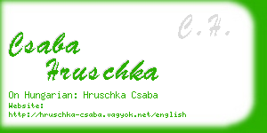 csaba hruschka business card